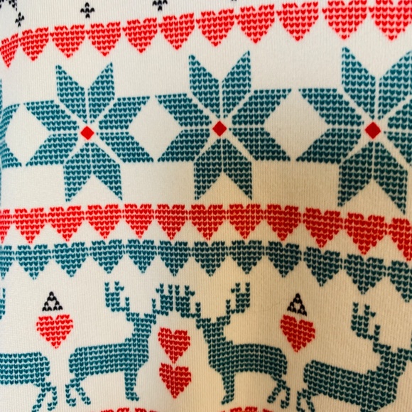 Wildfox Naughty and Nice Pajama Set XL Long Sleeve Top Shorts Nordic Christmas - Picture 6 of 16